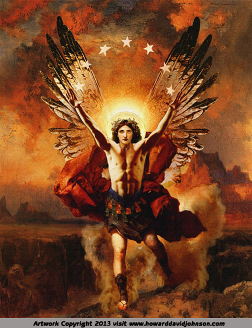 Archangel Raphael painting Angel art print Howard David Johnson